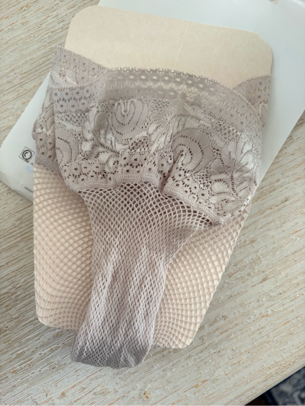 NWT MOSCHINO Gray Lace Top Fishnet Thigh Highs Size XS/S - Picture 2 of 11